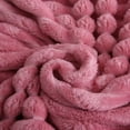 thumbnail image 3 of JML Super Soft Twin Size Blanket Premium Silky Flannel Fleece Ribbed Jacquard Lightweight Bed Blanket All Season Use, Pink Ribbed, Twin(60"x80"), 3 of 8