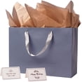thumbnail image 1 of Bolsa de regalo azul con asa para boutique, cumpleaños, felicitaciones, día de la madre, día del padre, día de San Valentín, 1 of 4