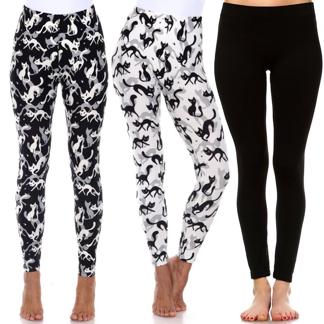 White Mark Leggings Mignons Extensibles Doux pour Femmes Lot de 3