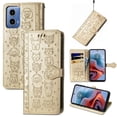 thumbnail image 1 of Funda Cartera FOXDOCK para Motorola Moto G34 , Flip PU con Relieve de Gatos y Perros, Tarjetero y Soporte, 1 of 6