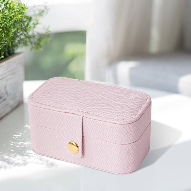 Mini caja de anillos de cuero PU, soporte para almacenamiento de joyas, portátil para viajes al aire libre Hugtrwg Para estrenar
