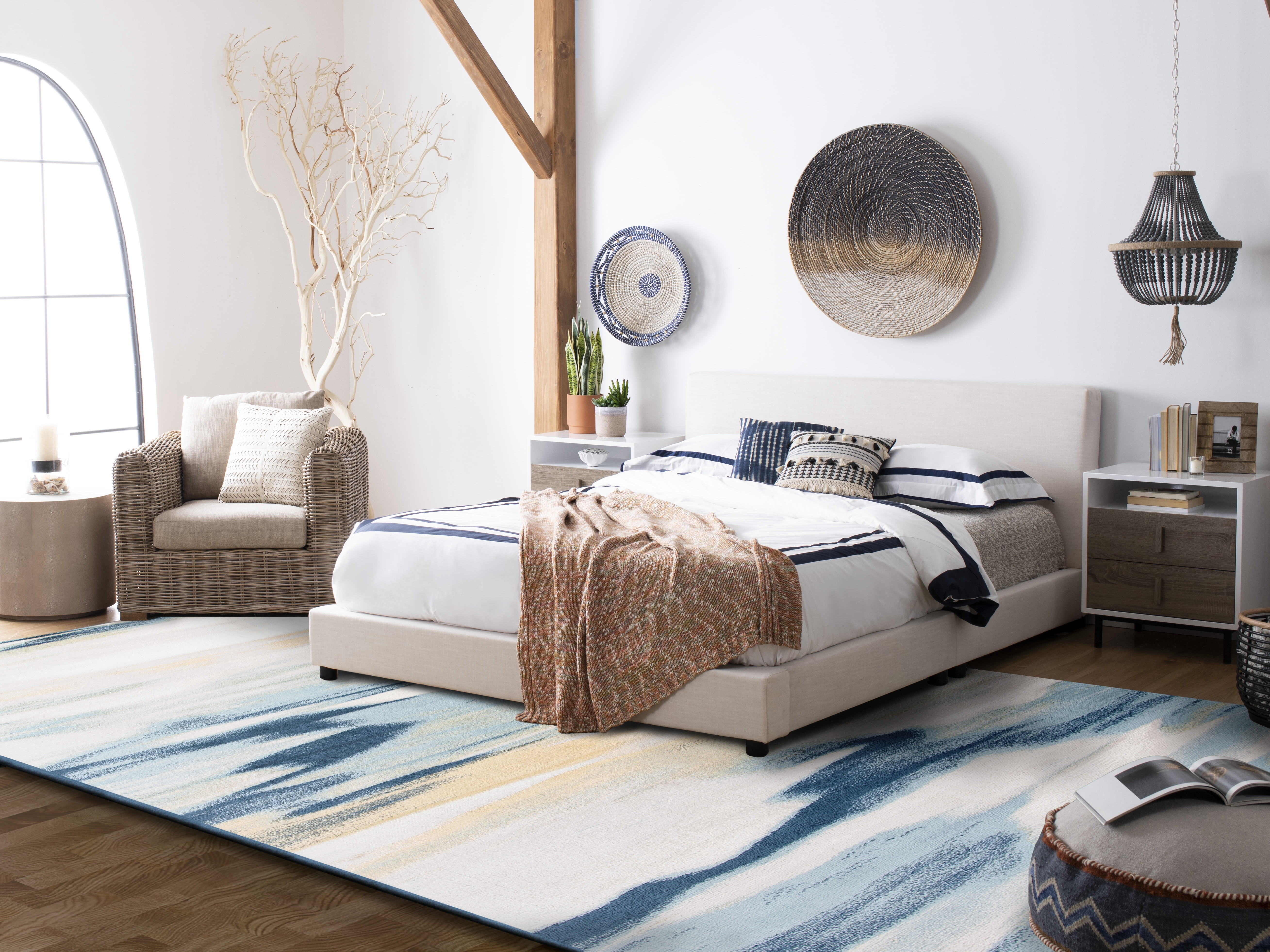 SAFAVIEH Skyler Ilija Abstract Area Rug, Beige/Navy, 10' x 14'
