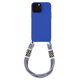 thumbnail image 1 of Funda de teléfono suave y sólida con cordón cruzado para iPhone 13 MiNi 12 11 Pro Max 14 Pro XS XR X 8 7 Plus SE3, funda de silicona con correa de Corea Tan Jianjun unisex, 1 of 2