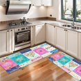 thumbnail image 3 of Kitchen Rugs Sets Of 2,Pioneer Flower Floral Print Pattern Anti Fatigue Kitchen Mat Rugs Non Slip Washable,Decorative Kitchen Floor Mats for Kitchen,Sink,Laundry,17"X47", 3 of 5