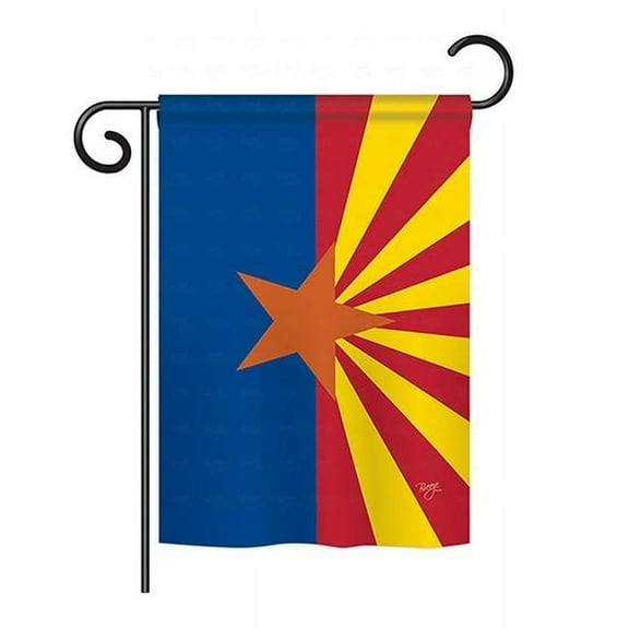 BD-SS-GS-108239-IP-BO-D-US14-BD 13 x 18.5 in. Arizona State Americana States Impressions Decorative Vertical Double Sided Garden Flag Set with Banner Pole