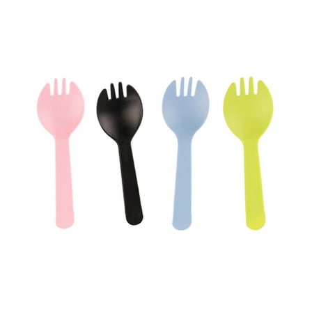Frosted Birthday Cake forks and Spoons Disposable Plastic Spoons Baking Dessert forks Individually Wrapped Cutlery