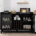 thumbnail image 6 of ZzistarWine Bar Cabinet with LED Light, Home Coffee Cabinet with Wine Rack and Glass Holder, Freestanding Liquor Cabinet for Living Room, Dining Room, 6 of 7