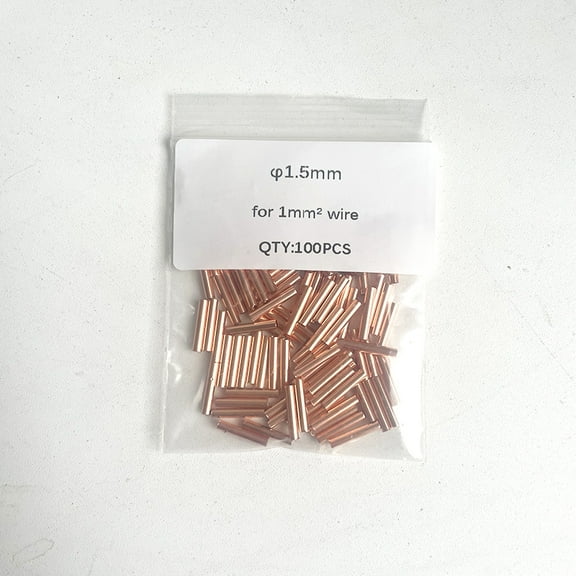 100PCS φ1.5/2.5/3/4/5/6/8/10mm Copper Connecting Pipe Wire Joint GT Small Copper Tube Wire Connector