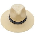 thumbnail image 1 of Gupgi Men Straw Hats Sun Protection Beach Cap Summer Wide Brim Panama Hat, 1 of 2