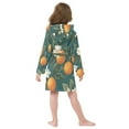 thumbnail image 7 of FORMRS Niños Bathrobe Unisex Hooded Robe Soft Plush Pajamas Sleepwear, Size 4-6T, Retro Floral Orange, 7 of 7