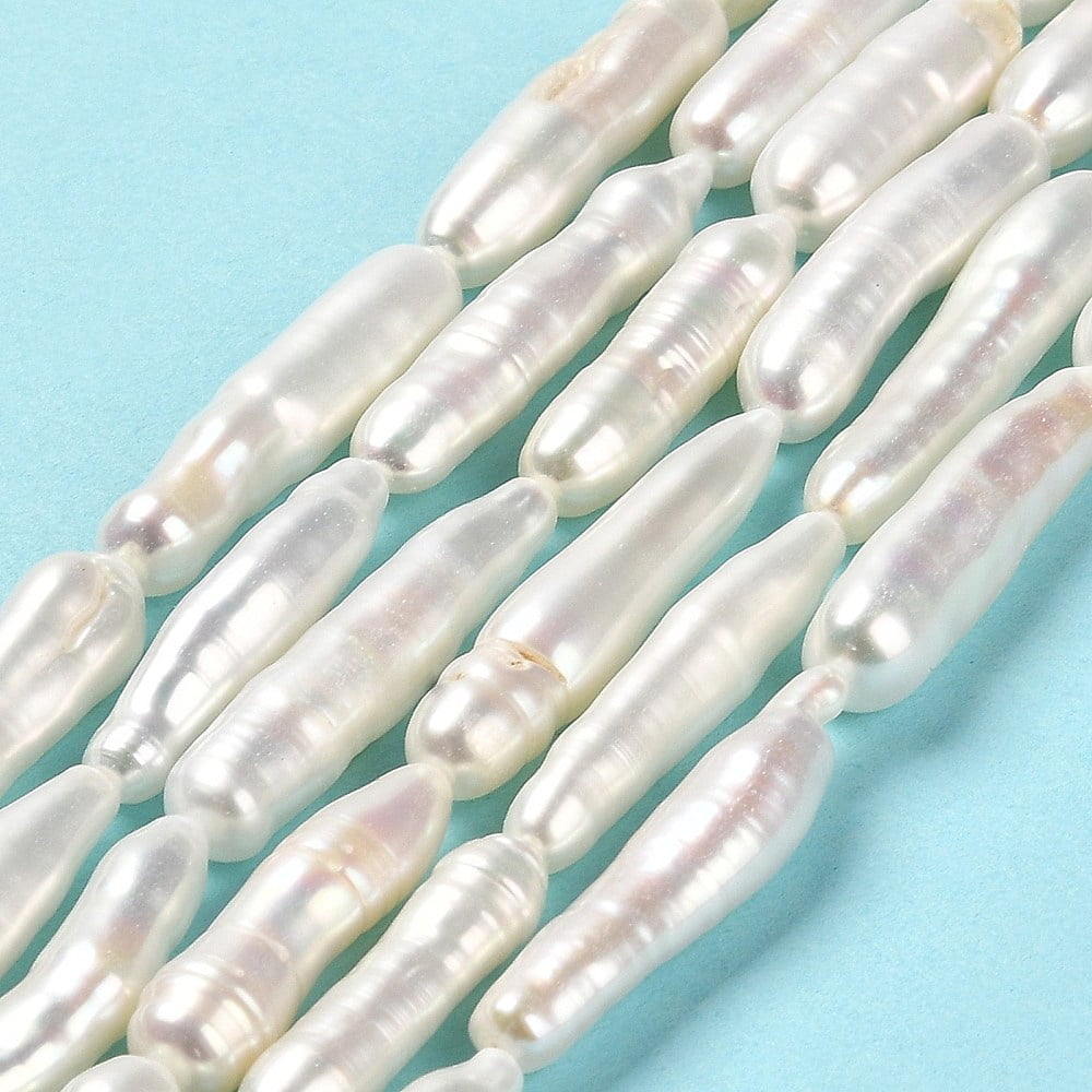 Natural Keshi Pearl Beads Strands Cultured Freshwater Pearl Baroque Hole: 0.8mm 16~18pcs/strand 15.35''(39cm)