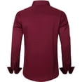 thumbnail image 2 of Men's Dress Shirts Solid Long Sleeve Stretch Wrinkle-Free Formal Shirt Business Casual Button Down Shirts, 2 of 13