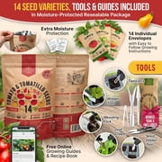 Organo Republic 14 Rare Tomato & Tomatillo Garden Seeds Variety Pack 1025+ Non-GMO Heirloom Tomato