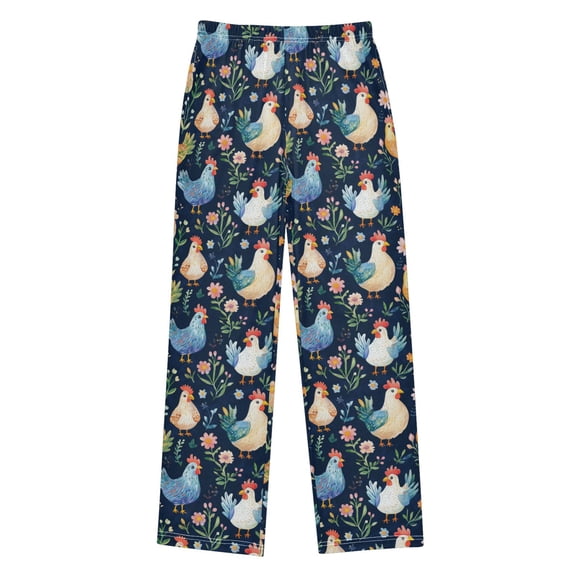 Wobogo Chicken Watercolor Long Pajama Pants Bottoms Soft Sleepwear with Pockets