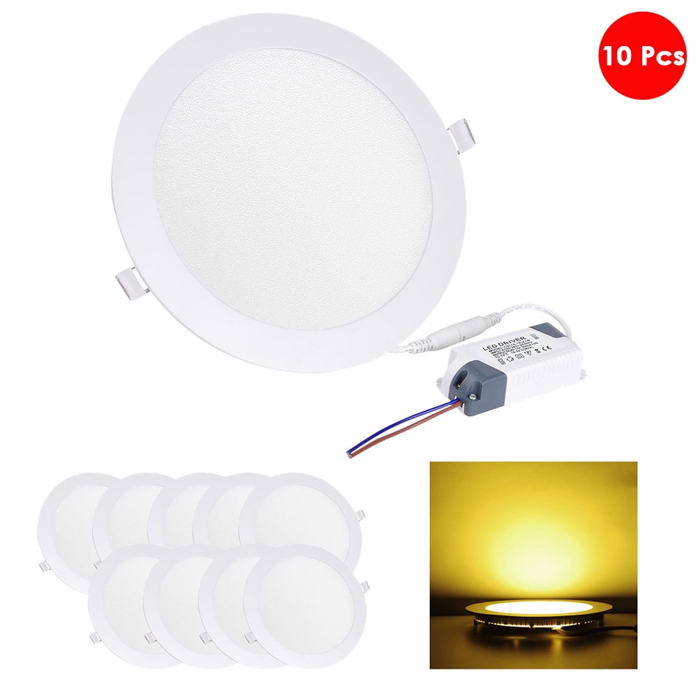 10X 25W 11"Round Cool White LED Recessed Ceiling Panel Down Light Bulb Slim Lamp 