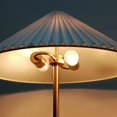 thumbnail image 4 of Sienna 62" Japandi-Inspired LED Gold Floor Lamp with White Pleated Cone Shade, 4 of 5