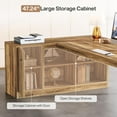 thumbnail image 4 of 72.8" Large Office Desk with Storage Shelves, Executive Desk with 47.24" Cabinet, 4 of 5