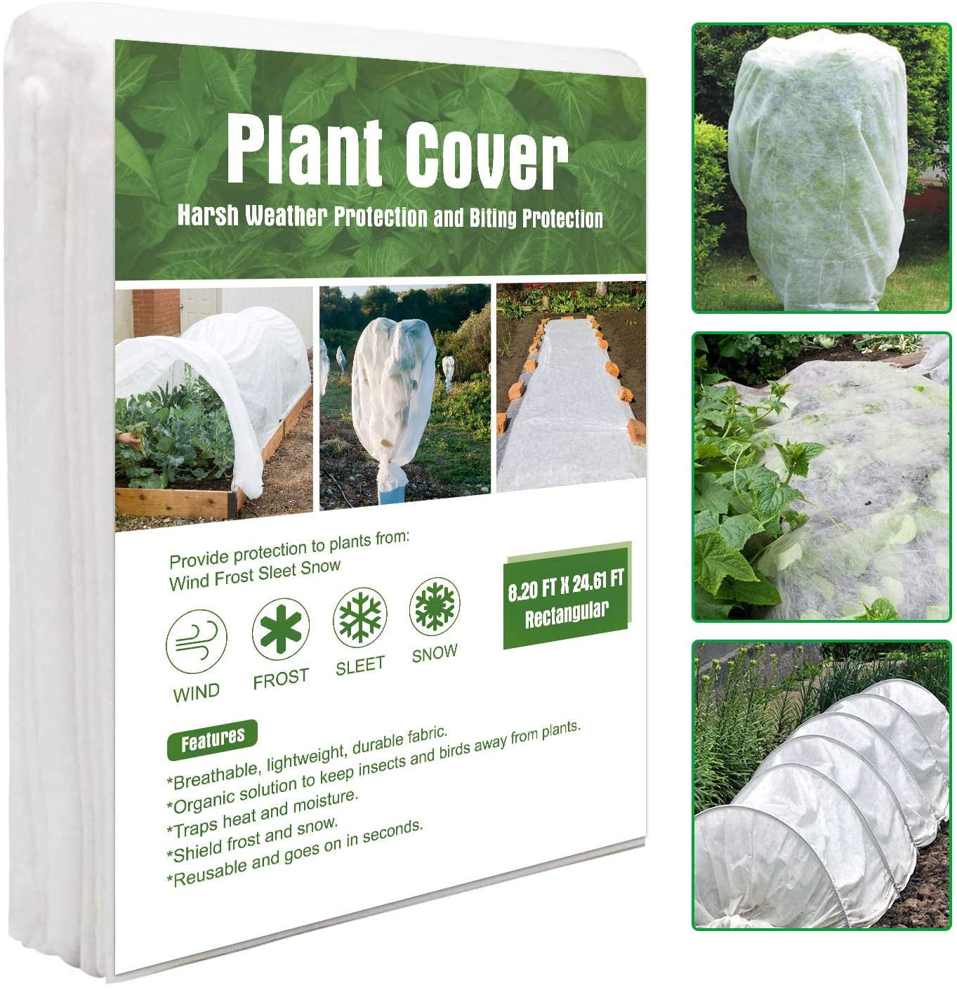 Freeze Protection 0.55oz 6x50FT  Reusable Plant Covers for The Winter Frost 