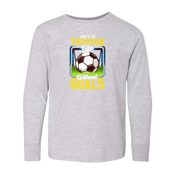 Inktastic Soccer Funny Goals Long Sleeve Youth T-Shirt