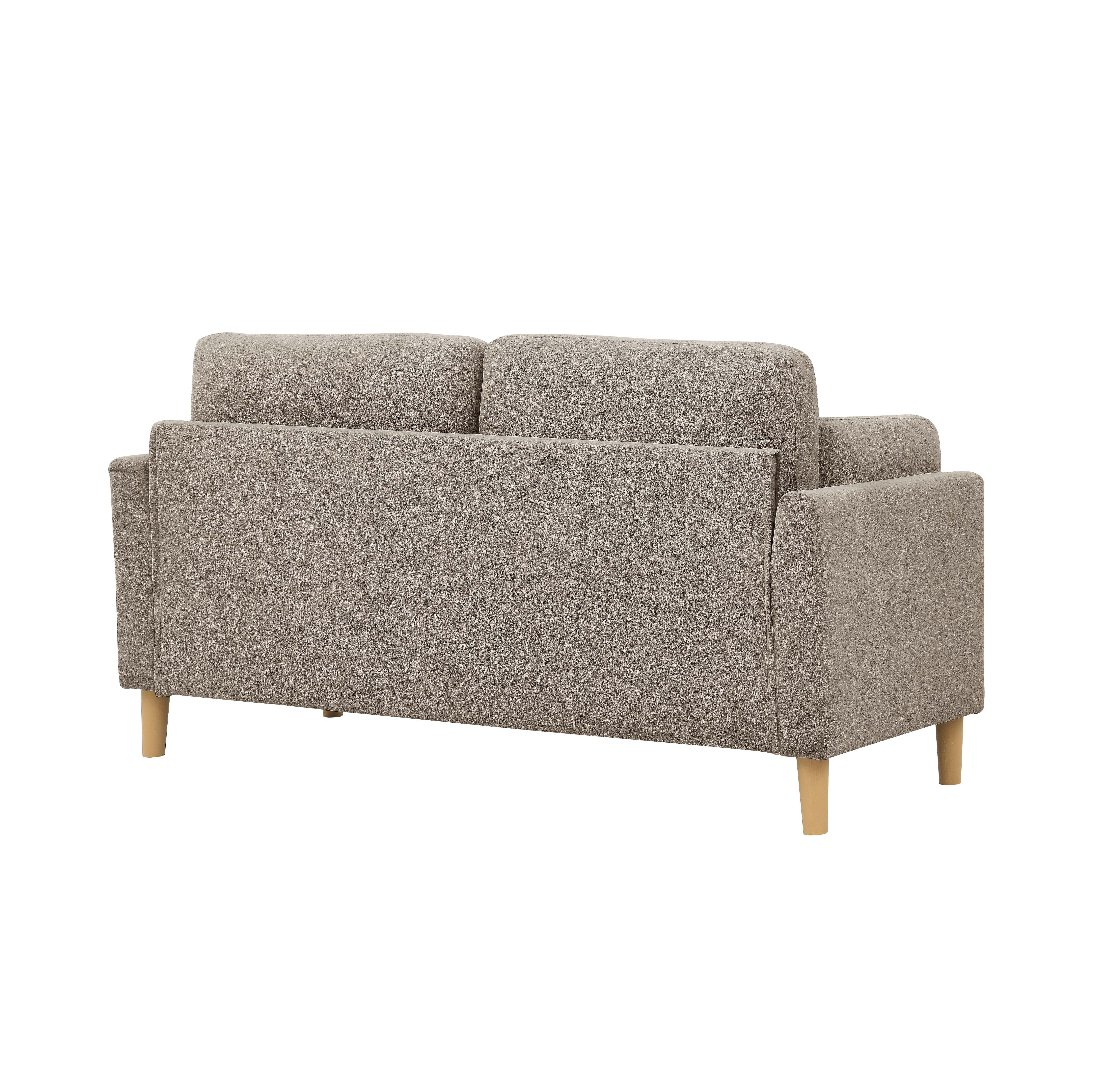 Aukfa 66" Modern Sofa, Minimalist Loveseat for Living Room, 2-Seater Couch w/ Plush Cushions, Khaki