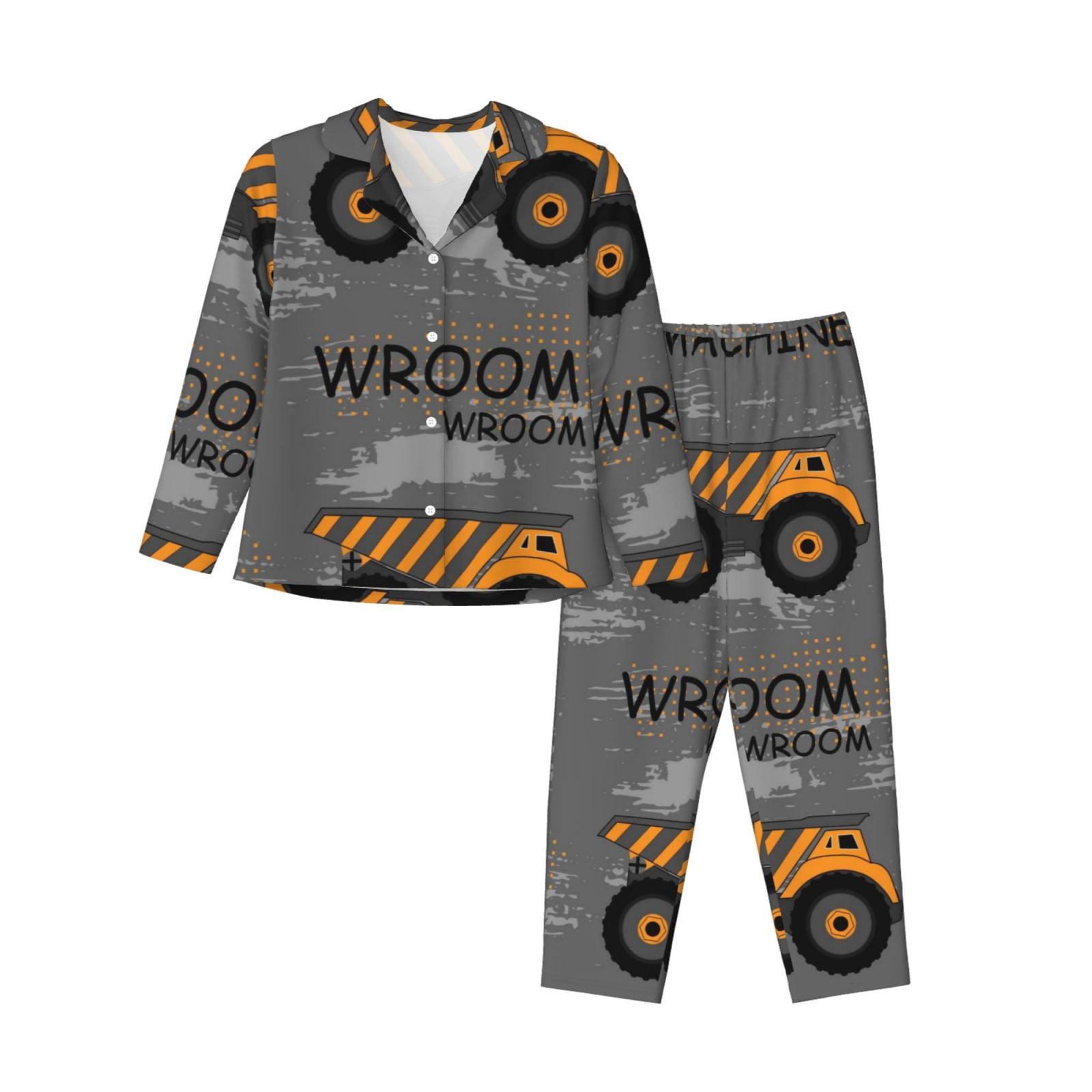 Naloa Pyjamas Imprimés Machines de Construction pour Femmes, Ensembles de Pyjama pour Femmes, Ensembles de Détente pour Femmes, 2pjs pour femmes-TTTG