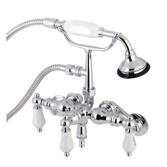 Kingston Brass AE424T1 3-38" Adj Wall Mount 3-Handle T AE424T1