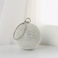 thumbnail image 2 of Youkk Style Déclaration Sac pour Femmes Frappant Rond Détail Boule de Cristal Élégant Sac Rond Noir 1 Ensemble, 2 of 6