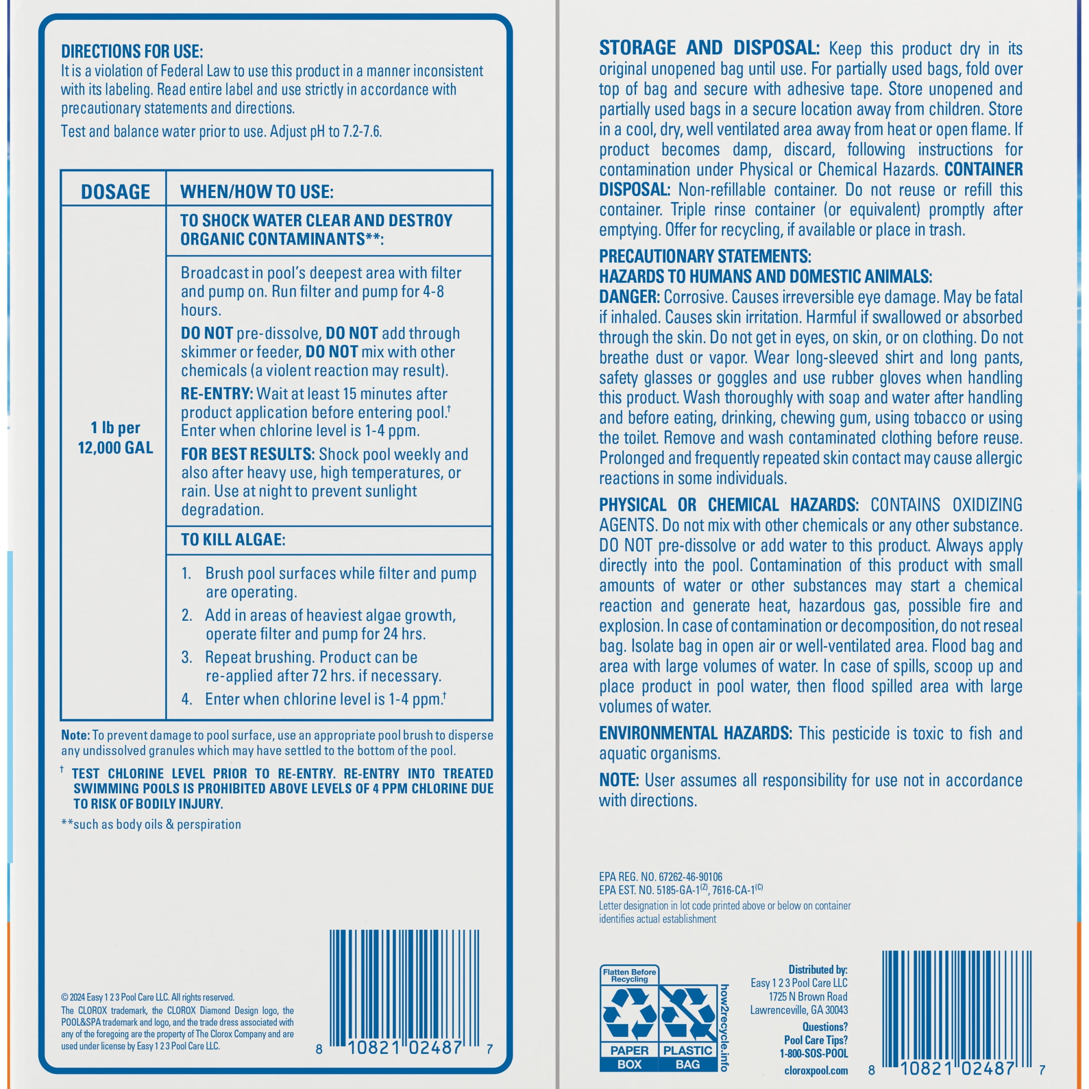 Clorox Pool&Spa 6pk Shock Xtrablue2