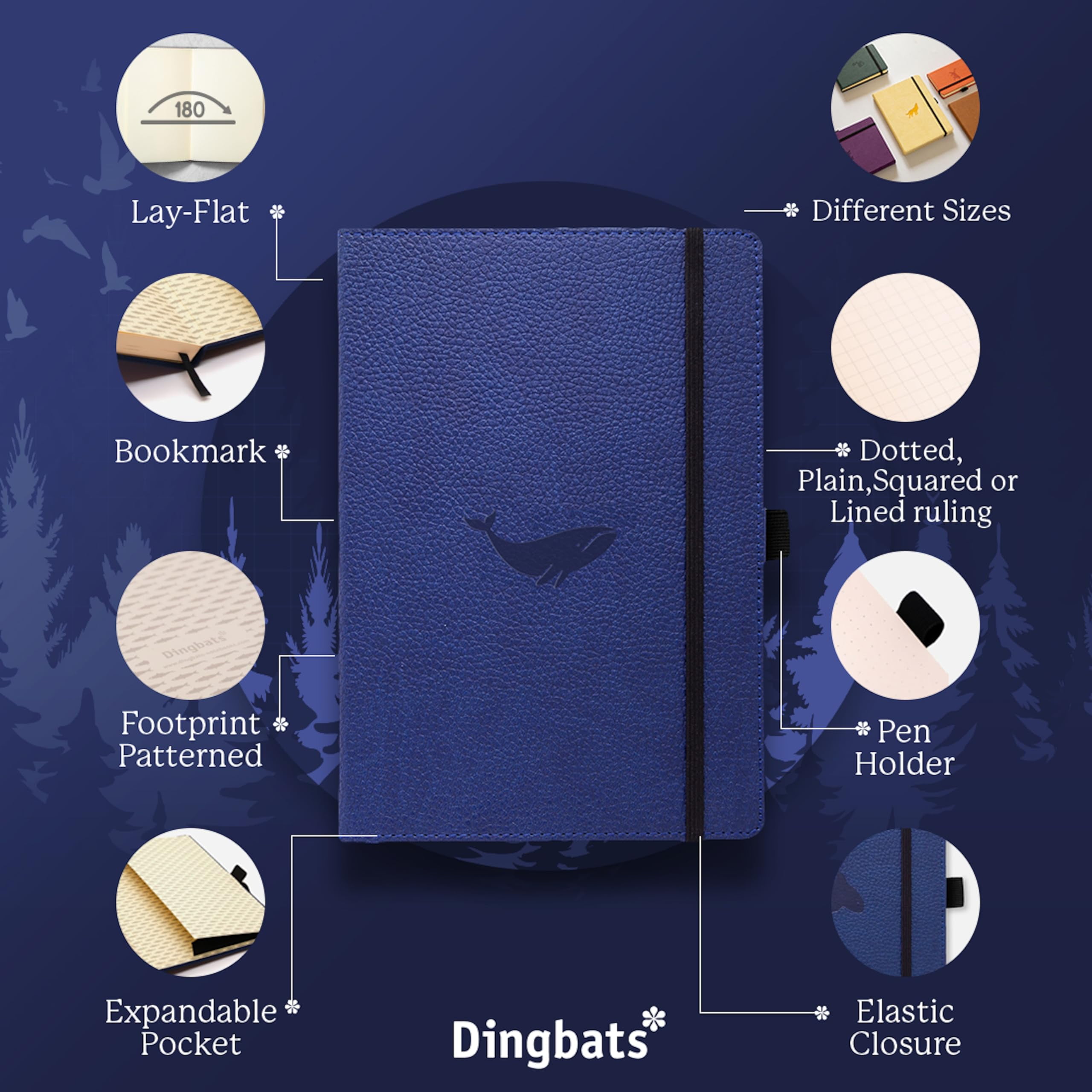 Wildlife A4+ Blue Whale Lined, (Hardcover)