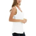 thumbnail image 4 of Lucakuins Camiseta sin mangas de ajuste de color sólido seco de capa base de compresión para mujer, blanco / negro / azul real Lucakuins  moda, 4 of 6