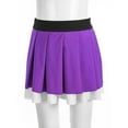 thumbnail image 3 of RUNQHUI Jupe Plissée Mini à Taille Élastique pour Filles, Jupes de Danse, Uniforme de Performance Cheerleading, Violet 10, 3 of 7
