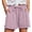 Pink, variant on Women's Elastic Drawstring Casual Sweat Shorts, High Waist Loose Wide Leg Summer Lounge Shorts with Deep Side Pockets, Cuffed Hem Lightweight Beach Workout Jogger Shorts for Daily Vacation S-3XL