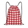 thumbnail image 1 of Saiise Red Checkboard Pattern Sports Drawstring Backpack - String Swim Gym Bag with Wet Proof Pocket for Women&Men-Small, 1 of 6