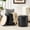 Black, variant on Round Ottoman with Storage Set of 2, Faux Leather Button Tufted Stool, Storage Ottoman Coffee Table, Small Leather Foot Rest Stool for Living Room, Bedroom, Black