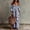 Blue, variant on Women's Striped Off-Shoulder Maxi Dress – Puff Sleeves, Side Pocket, Elastic Neckline, Bohemian Summer Outfit Beige,S