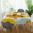 thumbnail image 6 of Coolnut Daisy Flower Tablecloth, Waterproof Washable Polyester Square Table Cover, Durable Tablecloth for Kitchen Dining Table Party Decor, 54"X 72", 6 of 7