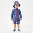 thumbnail image 4 of Sperry UPF 50+ Rash Guard One Piece Swimsuit Bathing Suit with Bucket Sun Hat (Baby Boys), 2 Piece Set, Sizes 12M-24M, 4 of 8
