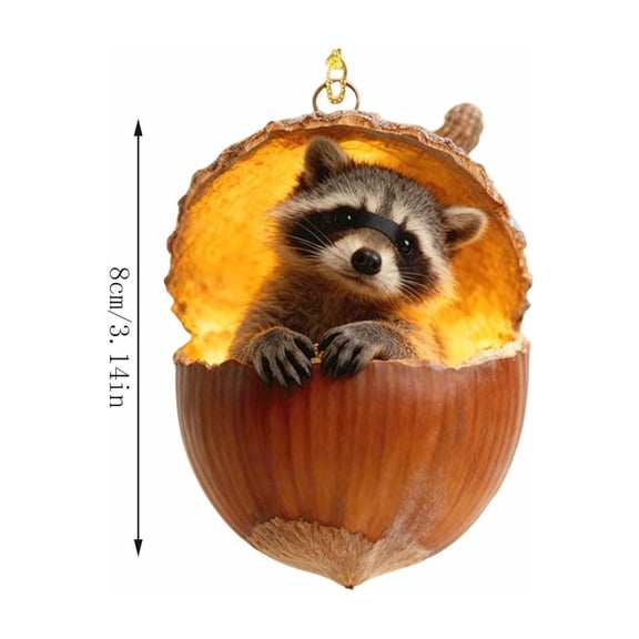 Bfogop Forest Animal Acorn Ornaments New Cozy Forest Christmas Ornaments, Pine Cone Animal Decoration, Woodland Creature Hanging Ornament, Acrylic Hanging Ornament for Home Decor