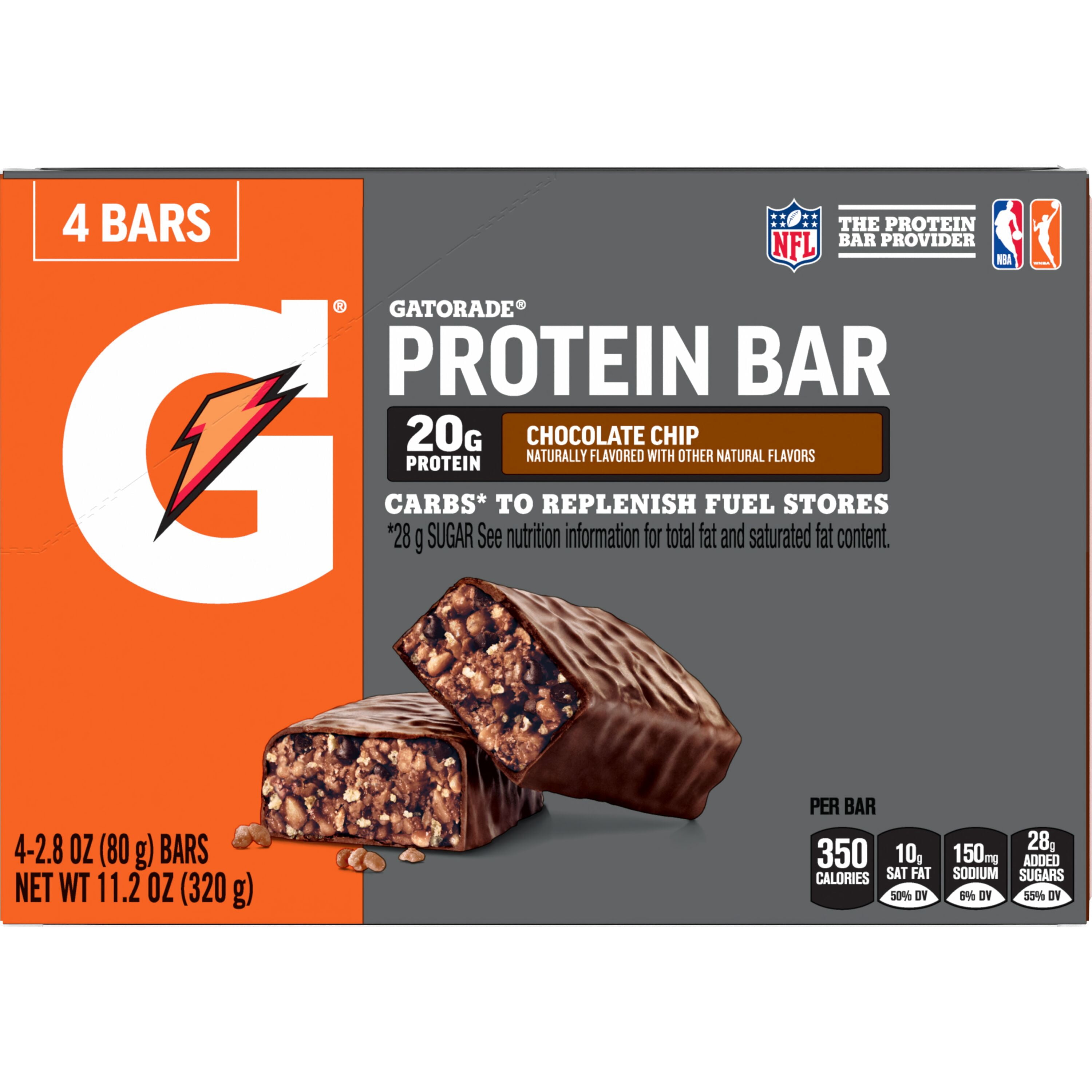 Gatorade Protein Bars Chocolate Chip, 2.8 Oz 4ct