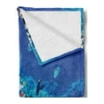 thumbnail image 2 of Fish Soft Flannel Fleece Throw Blanket, Barrier Reefs Covered Sea with Lagoon and Zebrafish Anemonefish Picture, Cozy Plush for Indoor and Outdoor Use, 50" x 60", Turquoise Pale Yellow, by Ambesonne, 2 of 5