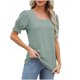 thumbnail image 4 of Fiudx Ofertas y Liquidaciones Blusa de Manga Corta con Estampado de Moda para Mujer, Camiseta Divertida con Cuello Redondo, Camiseta Sin Mangas, 4 of 4