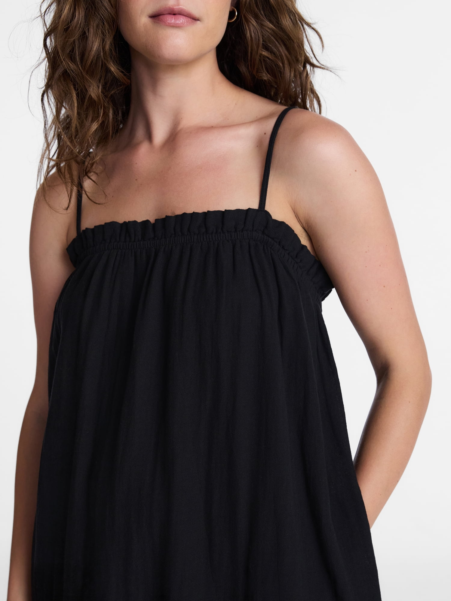 Time and Tru Women's Cotton Double Cloth Sleeveless Maxi Dress, Sizes XS-XXXL