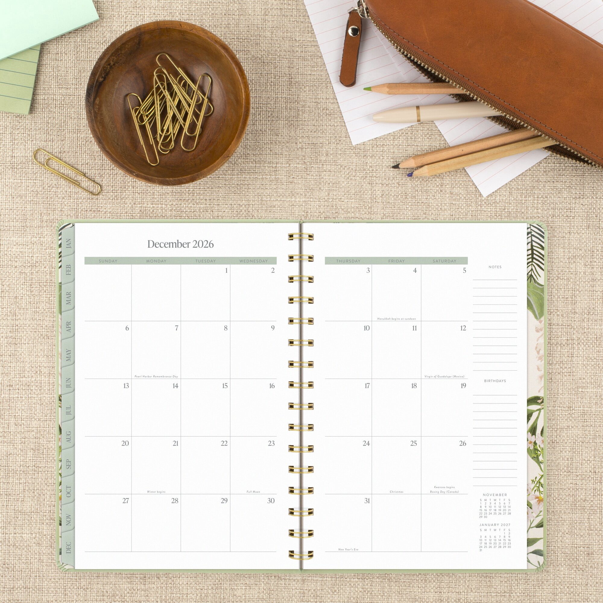 PenPillar for Cambridge 2026 Weekly Monthly Planner Garden Rose Small 5 12 x 8