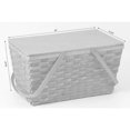 Vintiquewise Large Woodchip Picnic Basket With White Lining And Wooden Lid