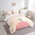 thumbnail image 3 of Homewish Geometric Stripes Circle 7pcs Bedding Comforter Set for Female Men Teens,Vintage Aesthetic Queen Bedding Sets Super Cozy,Botanical Plants Leaves Queen Sheet Sets,Breathable Home Decor, 3 of 8