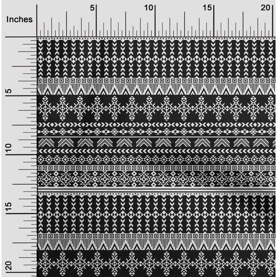 oneOone Cotton Cambric Black Fabric Geometric Tribal Sewing Craft Projects Fabric Prints By Yard 56 Inch Wide