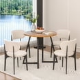 thumbnail image 5 of VECELO 35.4" Round Dining Table, Small Kitchen Table with Sturdy Metal Base, Dining Room Table for 2 to 4 Person, Antique Brown, 5 of 7