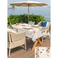 thumbnail image 5 of Outdoor Tablecloth with Umbrella Hole for Patio/Picnic/Party/Camping, Cute Bunnies Waterproof Table Cloth Rectangle Table Cover Washable, Farmhouse Rustic Floral Botanical Burlap (54"x 80"), 5 of 8