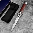thumbnail image 2 of Everyday Lightweight Colored Wood Handle Utility Knife 440C Stainless Steel Blade Your Go-To Helper for Unboxing and Light Cutting Tasks at Home, 2 of 6