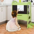 thumbnail image 4 of Costway Kids Height Adjustable Kitchen Step Stool Toddlers w/ Chalkboard, 4 of 10